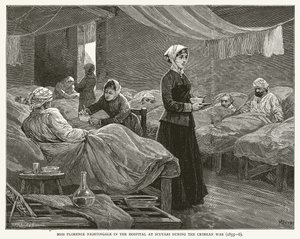 Miss Florence Nightingale in the Hospital at Scutari during the Crimean War (1855-6)