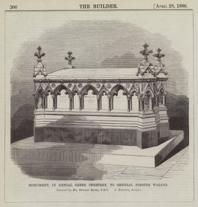 Monument, in Kensal Green Cemetery, to General Forster Walker, Designed by Mr Edward Blore, FRS