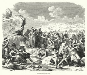 Moses Striking the Rock by English School
