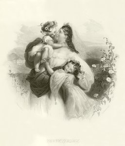Mother and children by English School