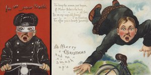 Motorcycling themed Christmas card by English School