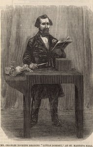 Mr Charles Dickens Reading Little Dombey at St Martins Hall by English School