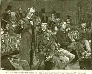 Mr. Disraeli telling the House of Commons his Story about Dry Champagne by English School