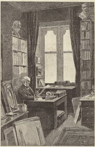 Mr Gladstone in his library at Hawarden Castle by English School