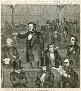 Mr. John Bright Opposing the Government Reform Bill on Its Introduction, 28 February 1859 by English School