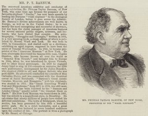 Mr Phineas Taylor Barnum, of New York, Proprietor of the "White Elephant"