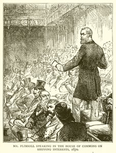 Mr. Plimsoll speaking in the House of Commons on Shipping Interests, 1870 by English School