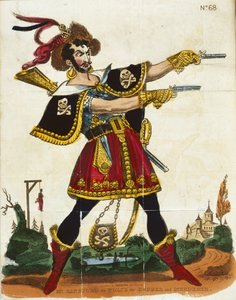Mr Ransford as Wolfe the robber and murderer, frontispiece from The Wonderful life of Wolfe, published by Fairburn, London, c.1830