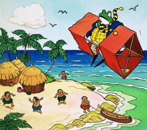 Mr Toad in a Kite