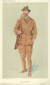 Mr. Walter Winans, Tracks and Triggers, 9 June 1909, Vanity Fair Cartoon by English School