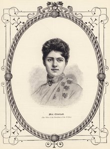 Mrs Cleveland (the Wife of the President of the USA) (engraving) by English School