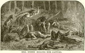 Mrs. Dustin Killing Her Captors by English School