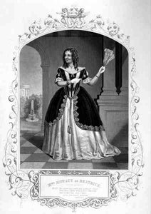 Mrs Mowatt as Beatrice, Act II Scene 1, in Much Ado About Nothing, by William Shakespeare