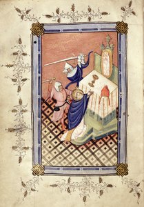 St. Thomas of Canterbury (c.1118-70) being Attacked by Two Knights, Horae, c.1420-30 by English School
