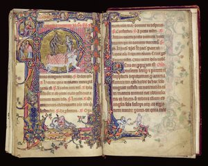 Death Striking, Historiated Initial from the Macclesfield Psalter, Use of Sarum, East Anglia, c.1330