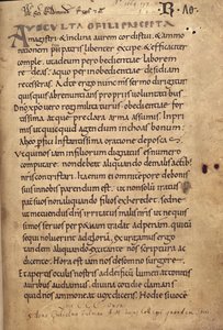 Ms. 197 f.1r Rule of St. Benedict by English School
