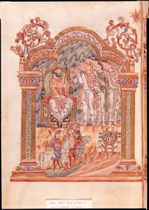 The Magi Visiting King Herod, from the Missal of Robert of Jumieges, c.1016