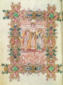 The Crucifixion, from the Missal of Robert of Jumieges, c.1016 by English School