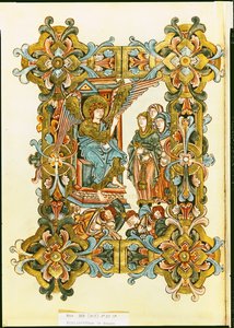 The Holy Women at the Tomb, from the Winchester Pontifical, late 10th to early 11th century by English School
