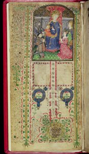 Dedication page from a Book of Hours belonging to Margaret Beauchamp, c.1424 by English School