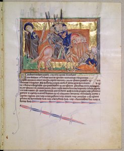 Army of Horsemen, from the Gulbenkian Apocalypse, c.1256-70 by English School