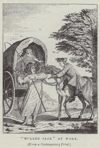 Mulled sack at work (engraving) by English School