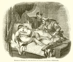 Murder of Edward V and the Duke of York in the Tower by English School
