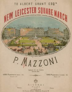 Musical Score for New Leicester Square March by P. Mazzoni by English School