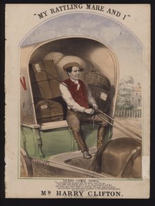 My Rattling Mare and I, Serio-Comic Song by Harry Clifton, Victorian Sheet Music Cover by English School