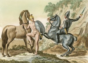 Naked Greek Soldier Under Attack by English School