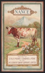 Nance, advertisement for the Aylesbury Dairy Company