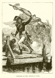 Napoleon at the Bridge of Lodi by English School