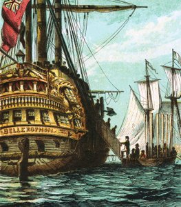 Napoleon in the Bellerophon by English School