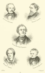 Nathaniel Hawthorne, Charles Dickens, William Makepeace Thackeray, Charlotte Bronte, Thomas De Quincey by English School