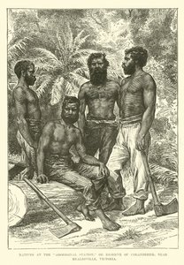 Natives at the Aboriginal Station, or Reserve of Coranderrk, near Healesville, Victoria by English School