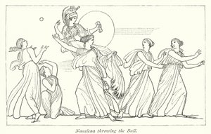 Nausicaa throwing the Ball by English School