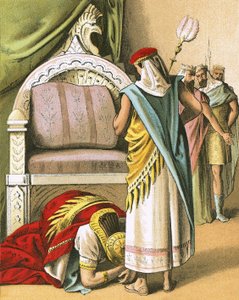 Nebuchadnezzar Worships Daniel by English School