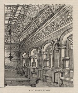 New Building of the Constitutional Club in Northumberland Avenue: A Billiard Room by English School