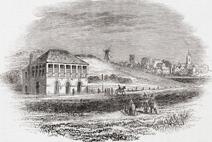 Newmarket Racecourse, Newmarket, England in the Time of Charles I, from Old England: A Pictorial Museum, pub. 1847
