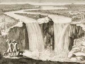 Niagara Falls, After a Sketch Made by Father Hennepin in 1677, from 