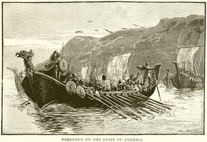 Norsemen on the Coast of America by English School