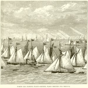 North Sea Fishing Fleet--Bethel Flags Hoisted for Service by English School