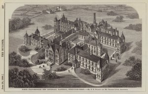 North Staffordshire New Infirmary, Hartshill, Stoke-upon-Trent (engraving) by English School