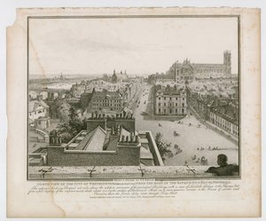 North View of the City of Westminster from the roof of the Banqueting House, Whitehall by English School
