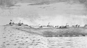 North West view of Fort Lawrence in Chignectou by English School