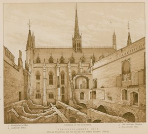 North Side of Guildhall, London by English School