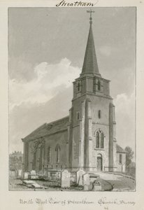 Northwest View of Streatham Church, Surrey by English School