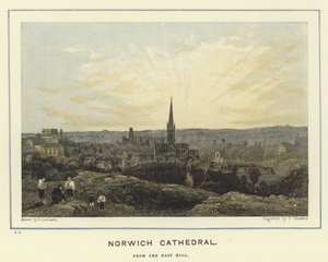 Norwich Cathedral, from the East Hill by English School