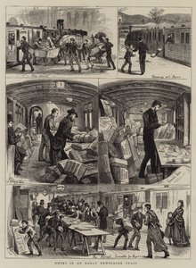 Notes in an Early Newspaper Train (engraving)