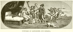 Nuptials of Alexander and Roxana by English School